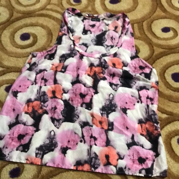 J. Crew Silky Pink & White Floral Top - $22 - Picture 2 of 3